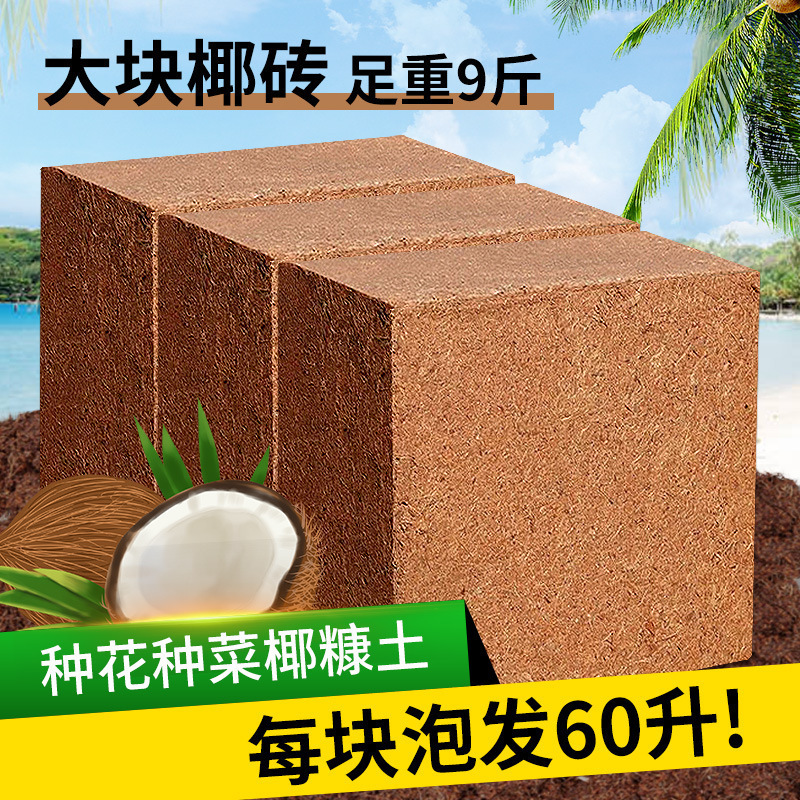 4.5kg 大型ココナッツレンガ、花栽培用栄養土、ココナッツシェル土レンガ、野菜鉢植え、脱塩ココナッツ糠レンガ、その他|undefined