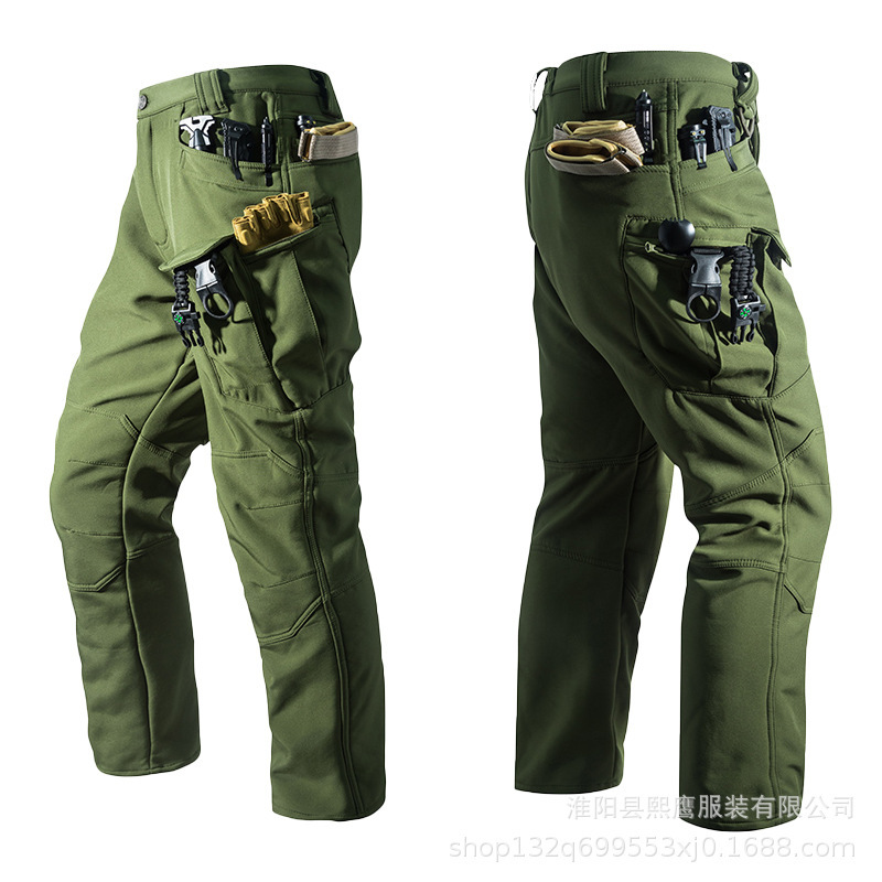 Factory cross-border X7 soft shell plus velvet warm outdoor leisure sports mountaineering skiing tooling men's charge tactical pants Factory cross-border X7 soft shell plus velvet warm outdoor leisure sports mountaineering skiing tooling men's charge tactical pants