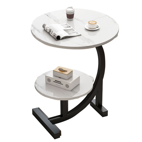 Factory wholesale small round cream-style side table, movable coffee table for living room sofa, balcony small coffee table
