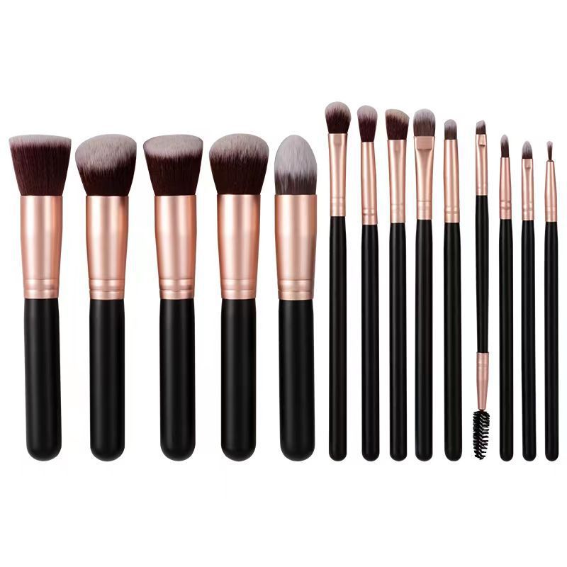 Amazon popular amazon14 cepillos de maquillaje traje de polvo suelto cepillo de Fundación cepillo de pelo suave Cangzhou en stock al por mayor