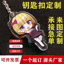 双层透明亚克力钥匙扣定制滴胶diy钥匙链一件定制亚克力挂件定制