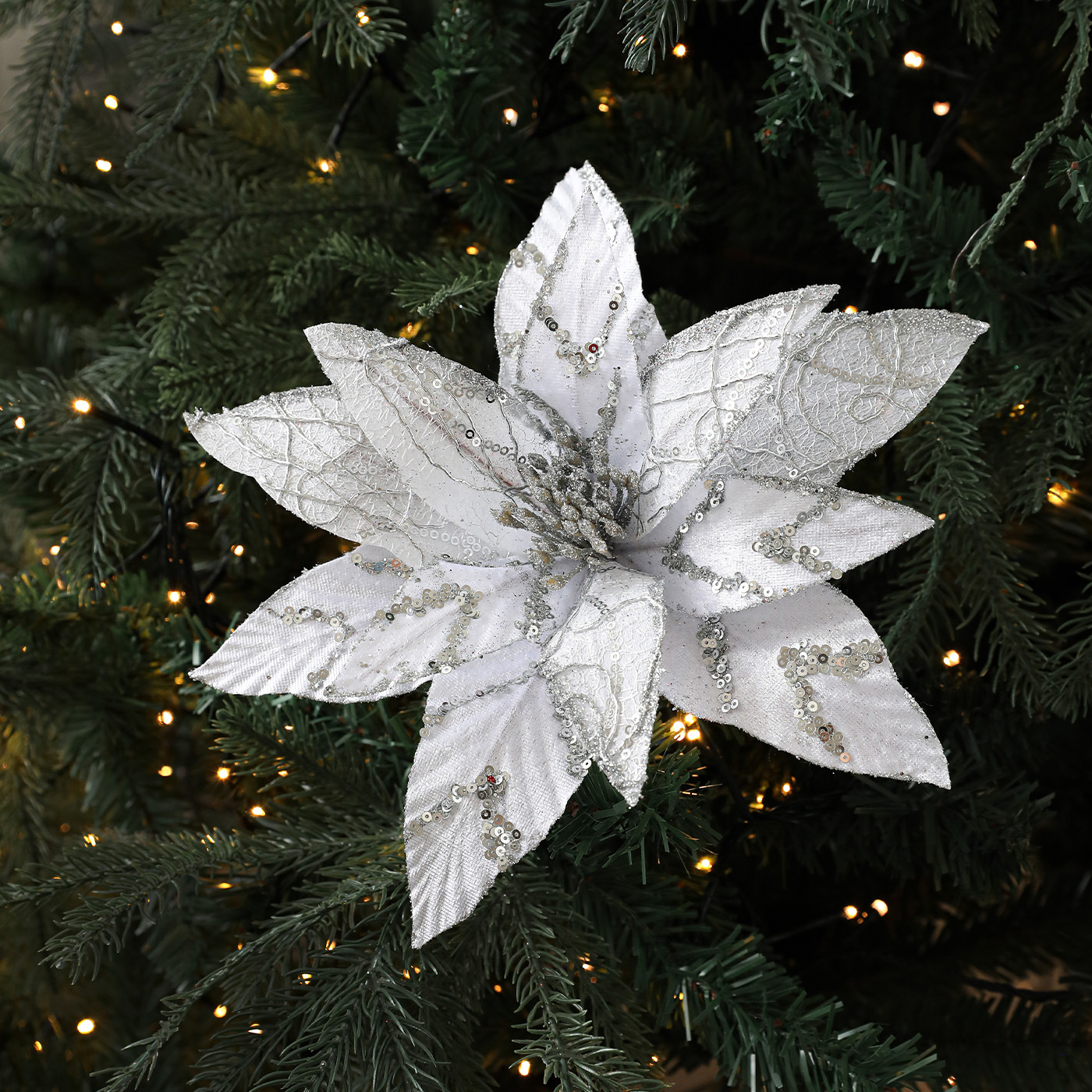 Flores de Navidad 28CM decoración de Navidad árbol de Navidad de alta calidad polvo de oro polvo de tela flor de tela tela tela de flores de malla simulación