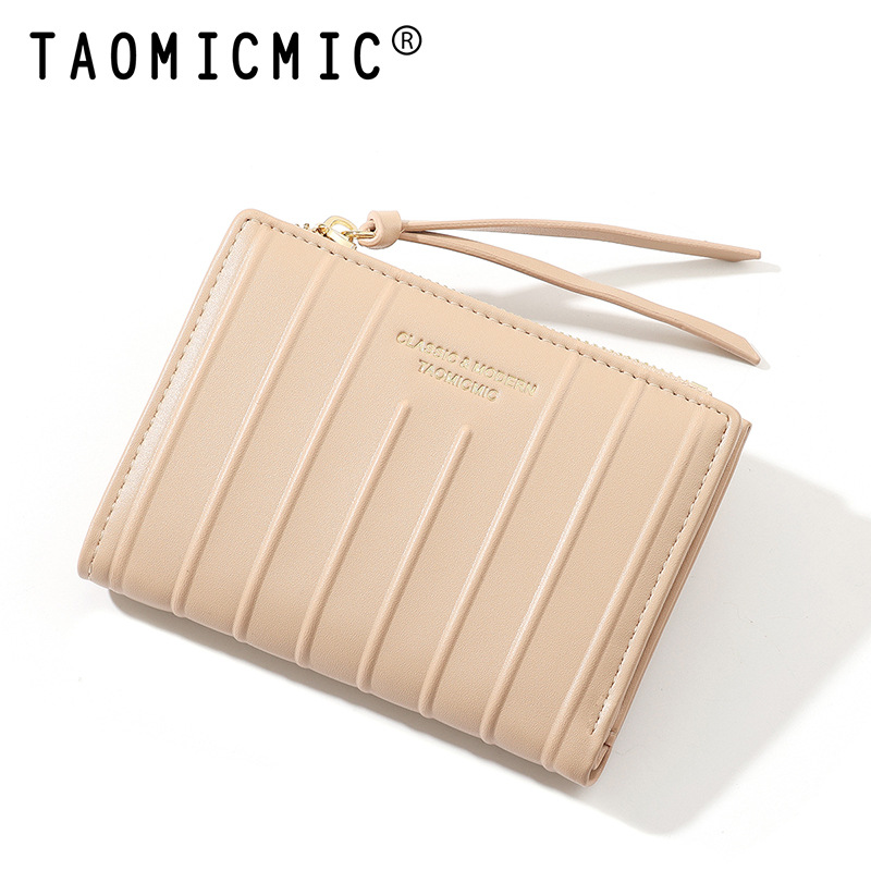 26 años de nuevo comercio exterior de alto nivel dos plegables cremallera bolsa de cambio de moda mujer gran capacidad bolsa de tarjetas PU