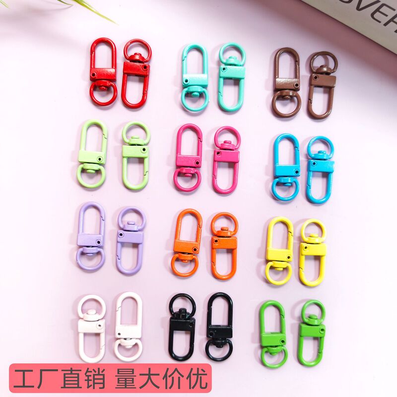 Candy Color Door Buckle Color Metal Paint Keychain Jewelry Buckle Dog Buckle DIY Jewelry Accessories Hanging Buckle Bag Pendant