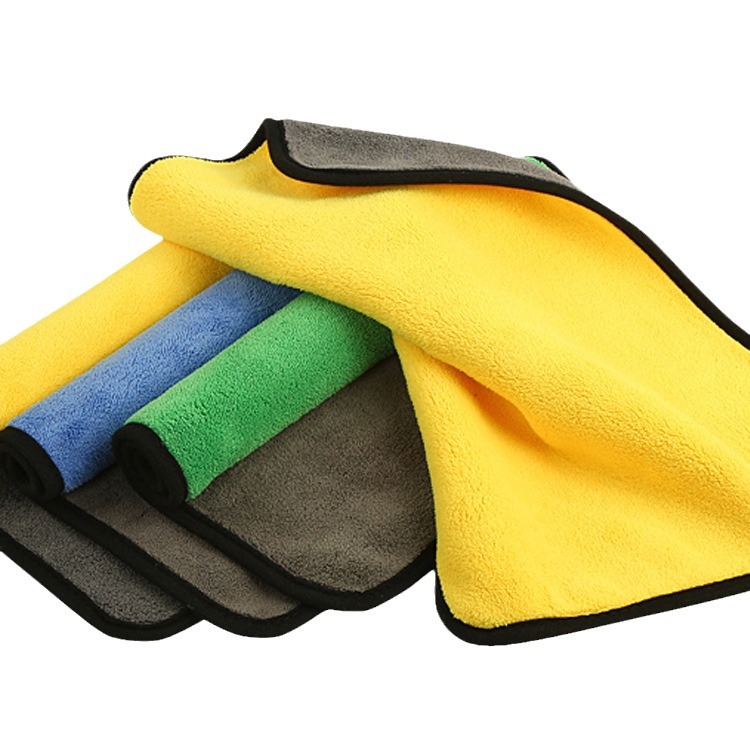 Yijiaxin toallitas de doble capa al por mayor, toallas de doble cara, toallitas de lana de coral gruesas y absorbentes, toallas de lavado de autos