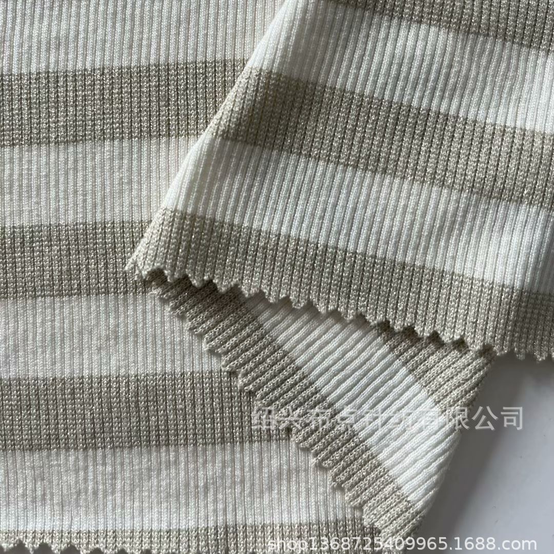 罗纹金丝针织面料 罗纹金属丝面料 人棉罗纹金丝银丝