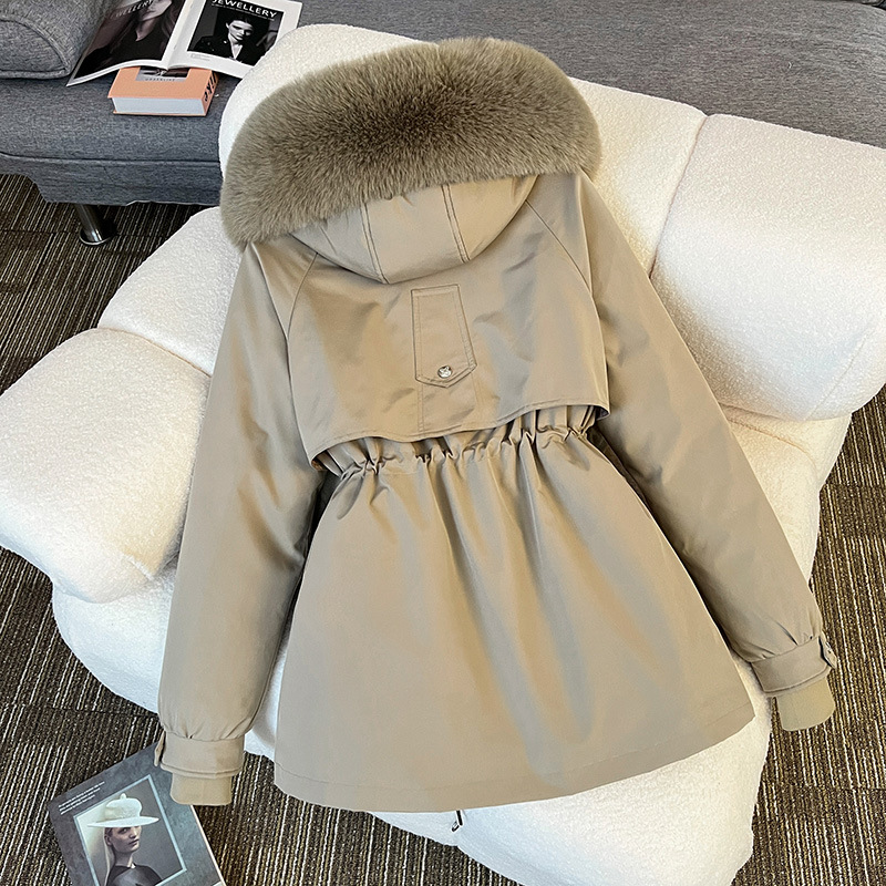 Moteriški drabužiai, vienas drabužis, trijų drabužių parka, moteriški trumpi 2024 m. nauji medvilniniai drabužiai, žieminė medvilninė paminkštinta striukė, žieminis paltas_voghion.com