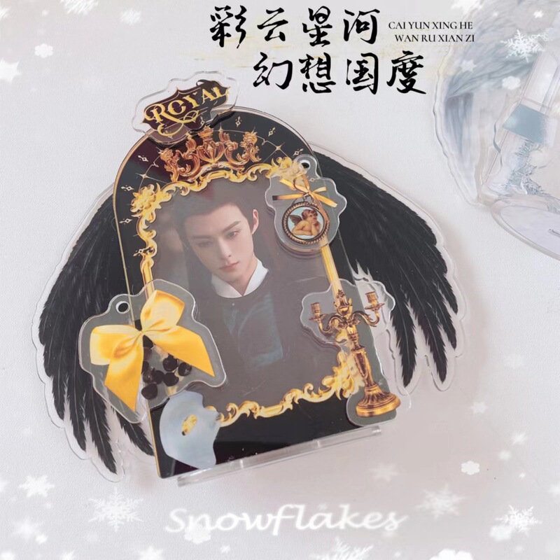 Original design inspiration high-looking card-inserting stand-up demon fantasy wings acrylic 3-inch photo Polaroid photo frame