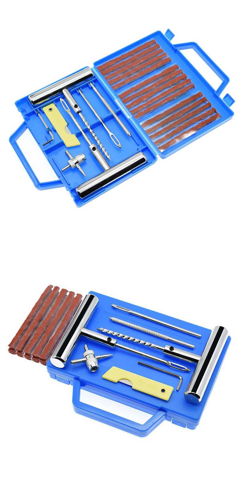 Cross-Border Car Tire Repair Tool Set 23-Piece Tire Repair Kit Rubber Strips Motorcycle Vacuum Tire Quick Repair Emergency Kit
