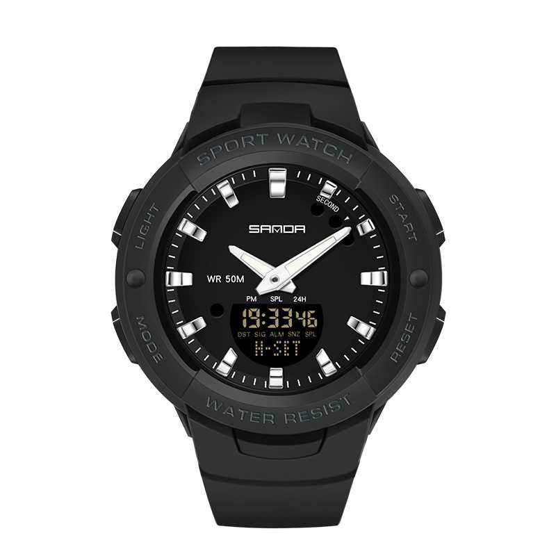 SANDA 6009 cronometraje electrónico de doble pantalla reloj deportivo reloj de alarma de comercio electrónico de una sola pieza reloj deportivo de generación