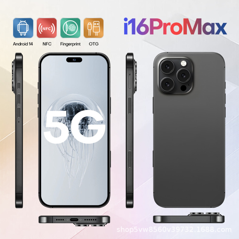 Cross-Border I16 Promax Smartphone 16+1t Android 7.3inch Large-Screen Foreign Trade Mobile Phone Source Manufacturer