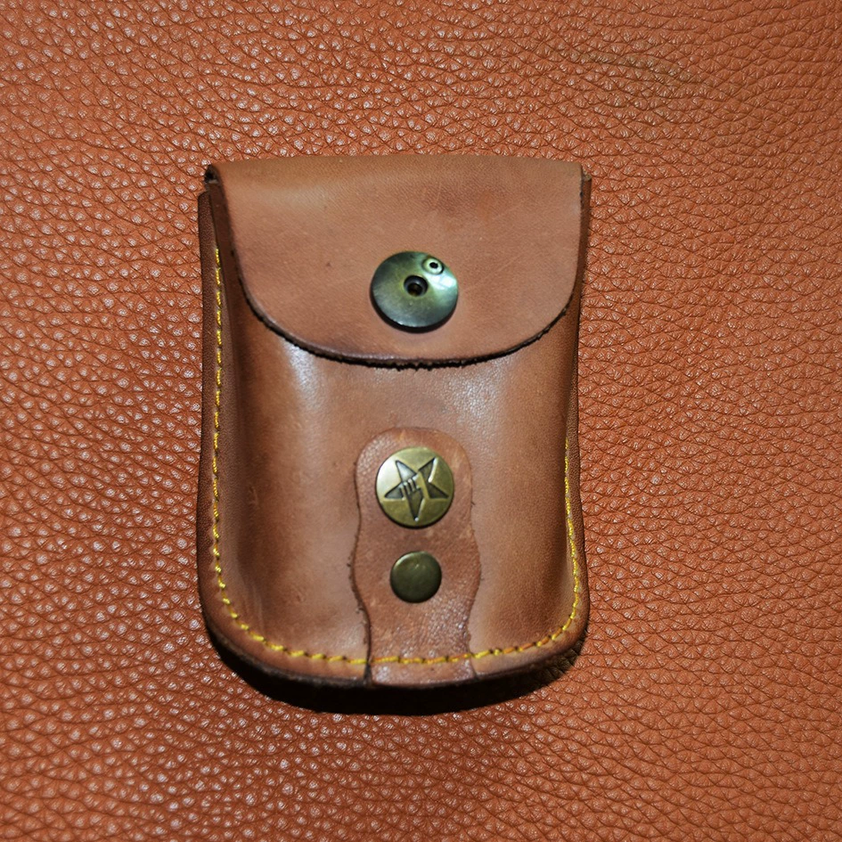 Leather magnetic tactics belt bag, handmade, cowhide