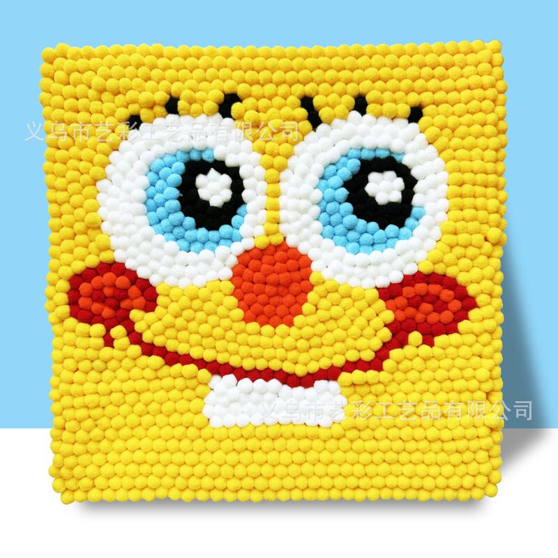 インターネット有名人の同じスタイルの子供用毛玉絵画 DIY 手作りクリエイティブ絵画 30*30 生産材料露店ホット販売子供のおもちゃ|undefined