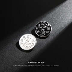 黑色白色衣服扣子高檔英文字母紐扣百搭圓形男女大衣毛衣金屬鈕扣