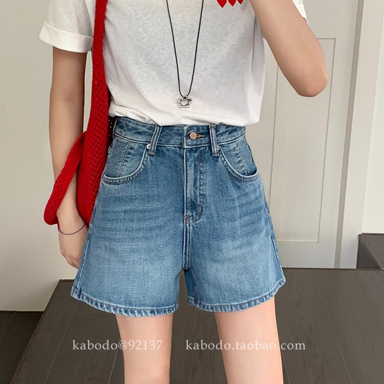 Kabodo Women's Denim Shorts 2026 Summer Thin Hot Pants European Style High-Waisted Slimming A-Line Shorts Kabodo Women's Denim Shorts 2026 Summer Thin Hot Pants European Style High-Waisted Slimming A-Line Shorts