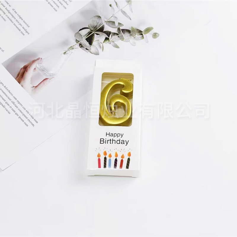 金メッキデジタルキャンドル誕生日パーティーケーキ装飾金銀色輝く時空0-9デジタルキャンドルボックス