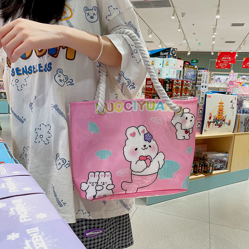 Wholesale Cute Little Bear Bunny Transparent Pvc Shoulder Messenger Bag Nihaojewelry display picture 3