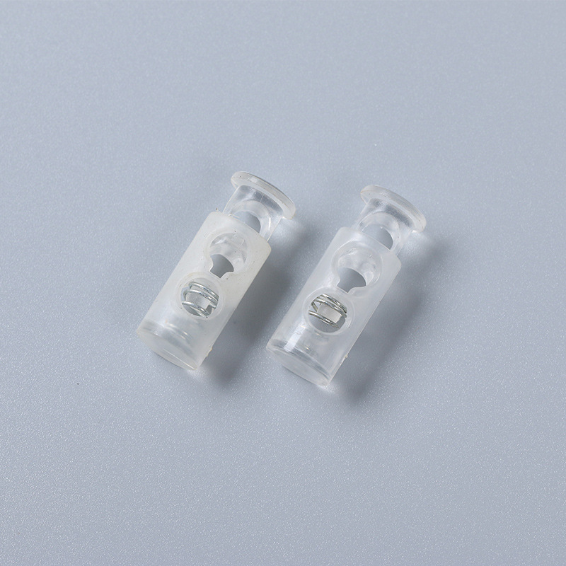 塑料弹簧扣尾夹猪鼻绳扣松紧弹力绳按压调节扣止滑蘑菇扣箱包配件