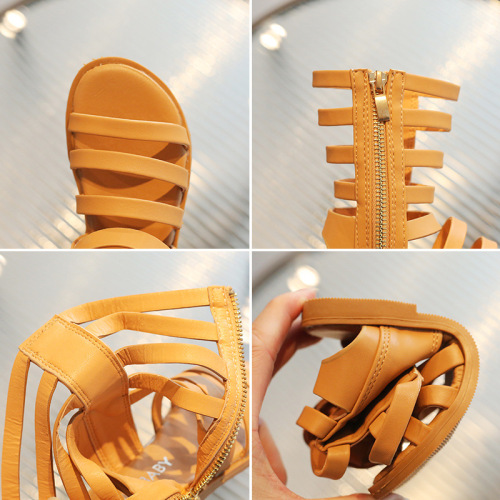  new summer style Korean style hollow children's Roman sandals open-toe trendy high-top sandals strapped small and medium-sized children's shoes