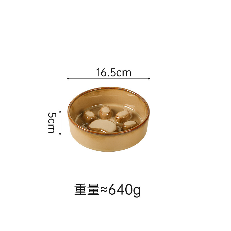 日式窑变陶瓷宠物猫碗盆狗碗饮水碗双碗保护颈椎慢食碗防噎防打翻|undefined