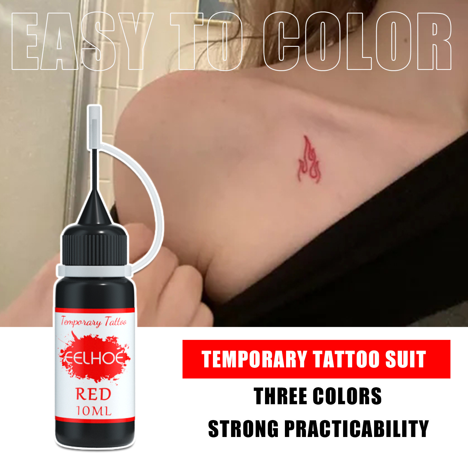 EELHOE Set waterdichte en duurzame tijdelijke sap tattoo vloeibare holle patroon borduursjabloon_voghion.com