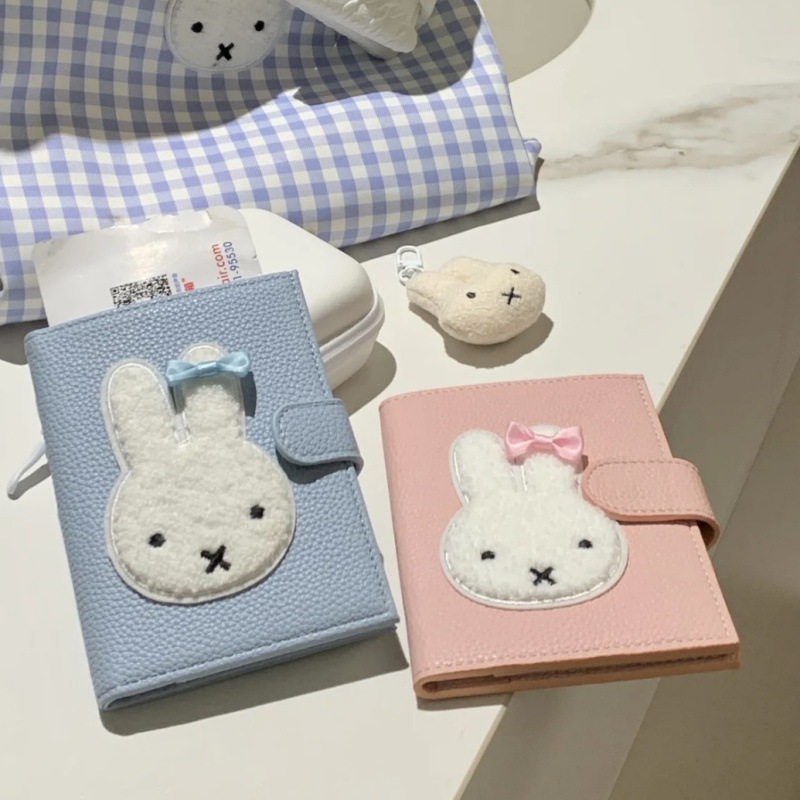 Cartera de tarjeta Miffy 3 en 1 Conejo Miffy Estuche para llaves Estuche para documentos de almacenamiento Multifunción portátil