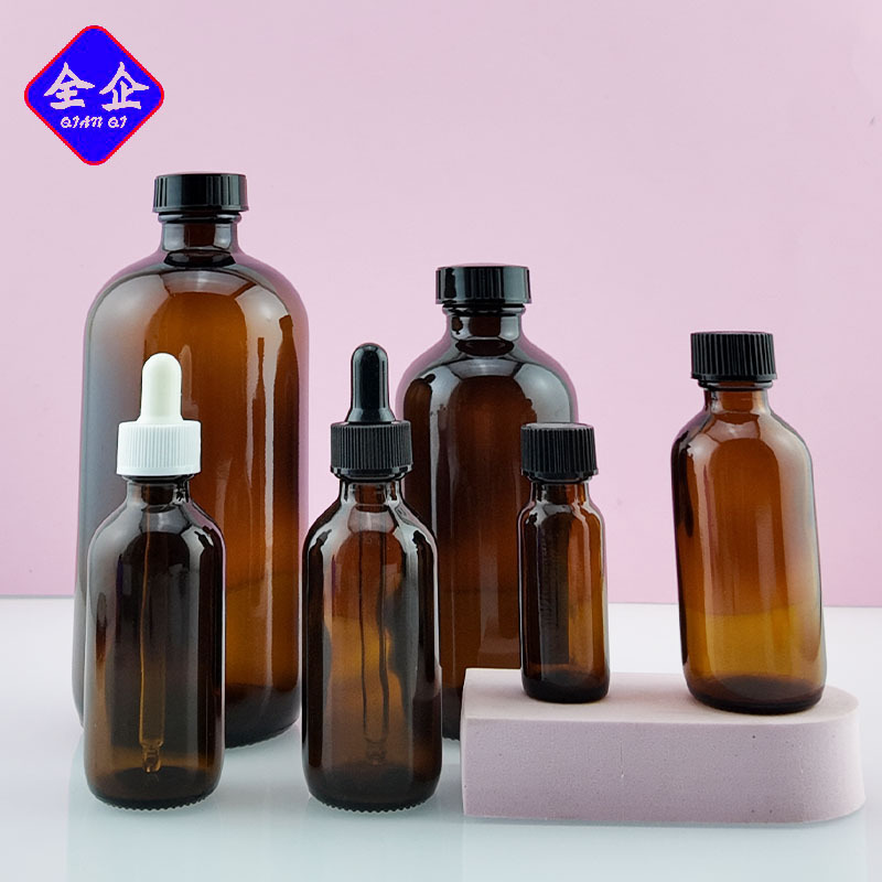 茶色波士顿瓶避光玻璃滴管瓶15ml-480ml棕色精油瓶厂家现货供应|undefined