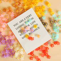 可愛彩色小花亞克力DIY手作飾品配件耳環耳飾項鍊串珠材料配件