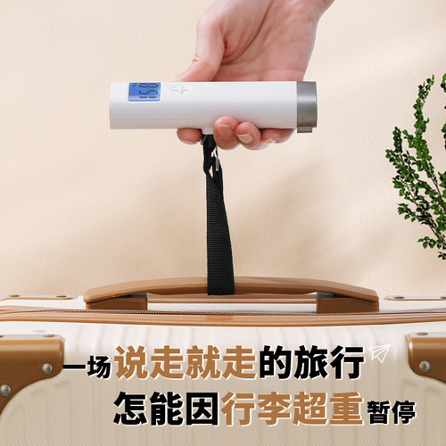 Foreign trade 50kg luggage portable scale small express luggage electronic scale ABS plastic shell can store webbing hook