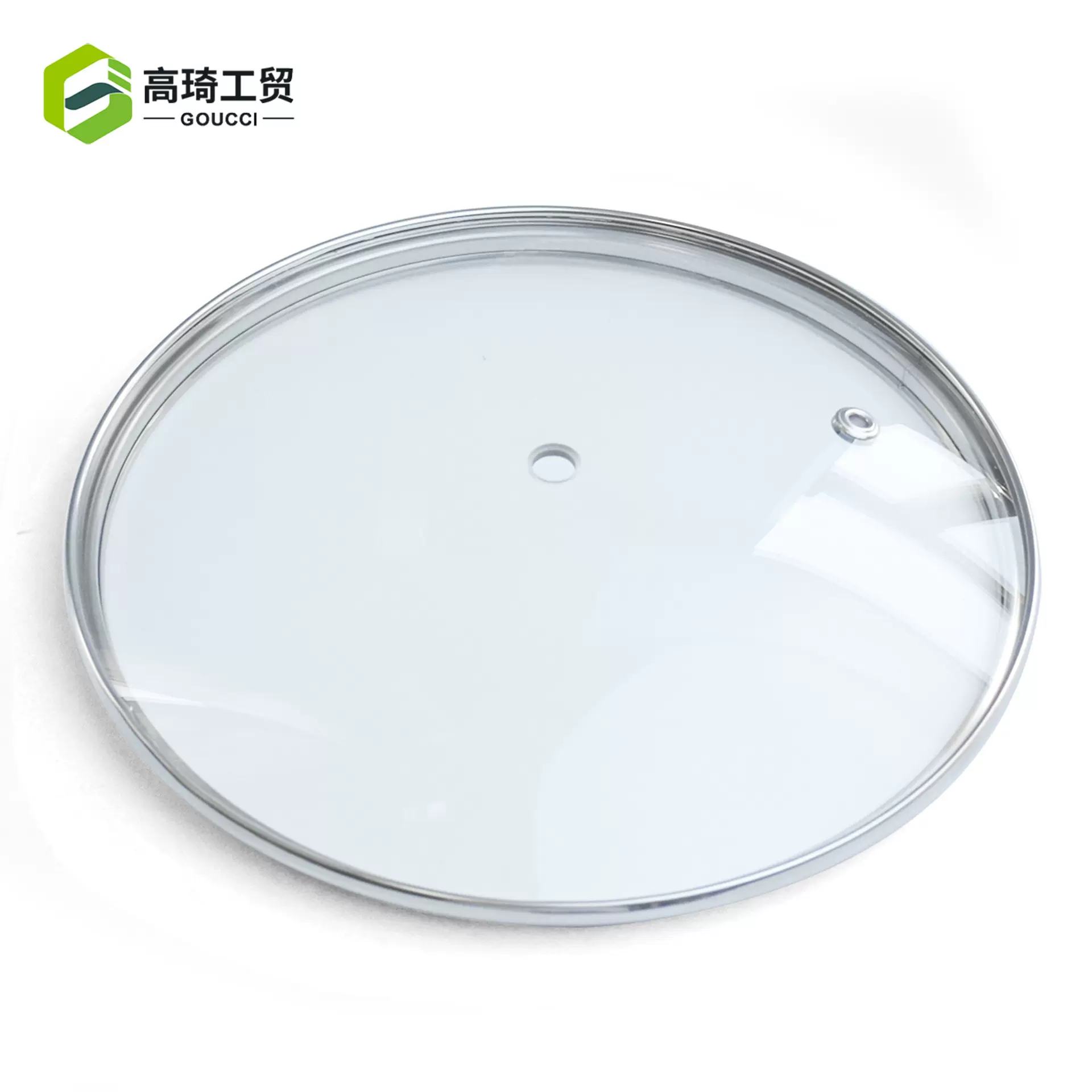 不锈钢包边玻璃锅盖26cm炒锅菜锅汤锅蒸锅平底锅玻璃锅盖批发G型