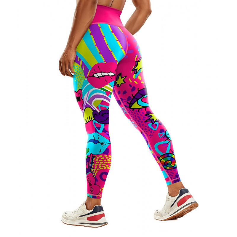 Transfronterizos Europa y Estados Unidos impresa pantalon de calzado de calzado de mujer elevación de cadera apretada bottom diaria pantalones deportivos casuales 2026