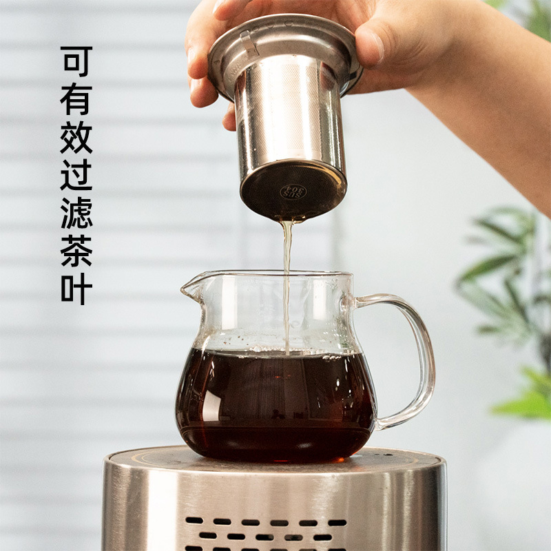 Tetera de vidrio tetera de agua hervida a alta temperatura para el hogar, nuevo juego de té con filtro chino, tetera de flores de alta temperatura con alto contenido de borosilicato