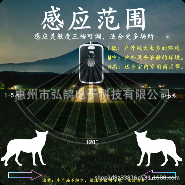 キャンプ警報器動物防止警報器赤外線警報器警報器防犯器wp02単体版|undefined