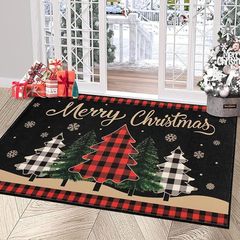 TEMU 越境ホットセール Amazon クリスマス玄関ドアフロアマット汚れ防止防塵ルームドア装飾マット