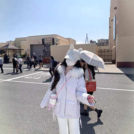 你家辣辣halo lala【星戴露露】工装连帽羽绒棉服女冬季保暖派克