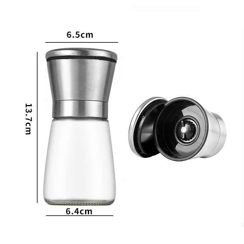 手动可调节研磨器304不锈钢研磨瓶海盐胡椒磨粉西餐烧烤用调料瓶|undefined