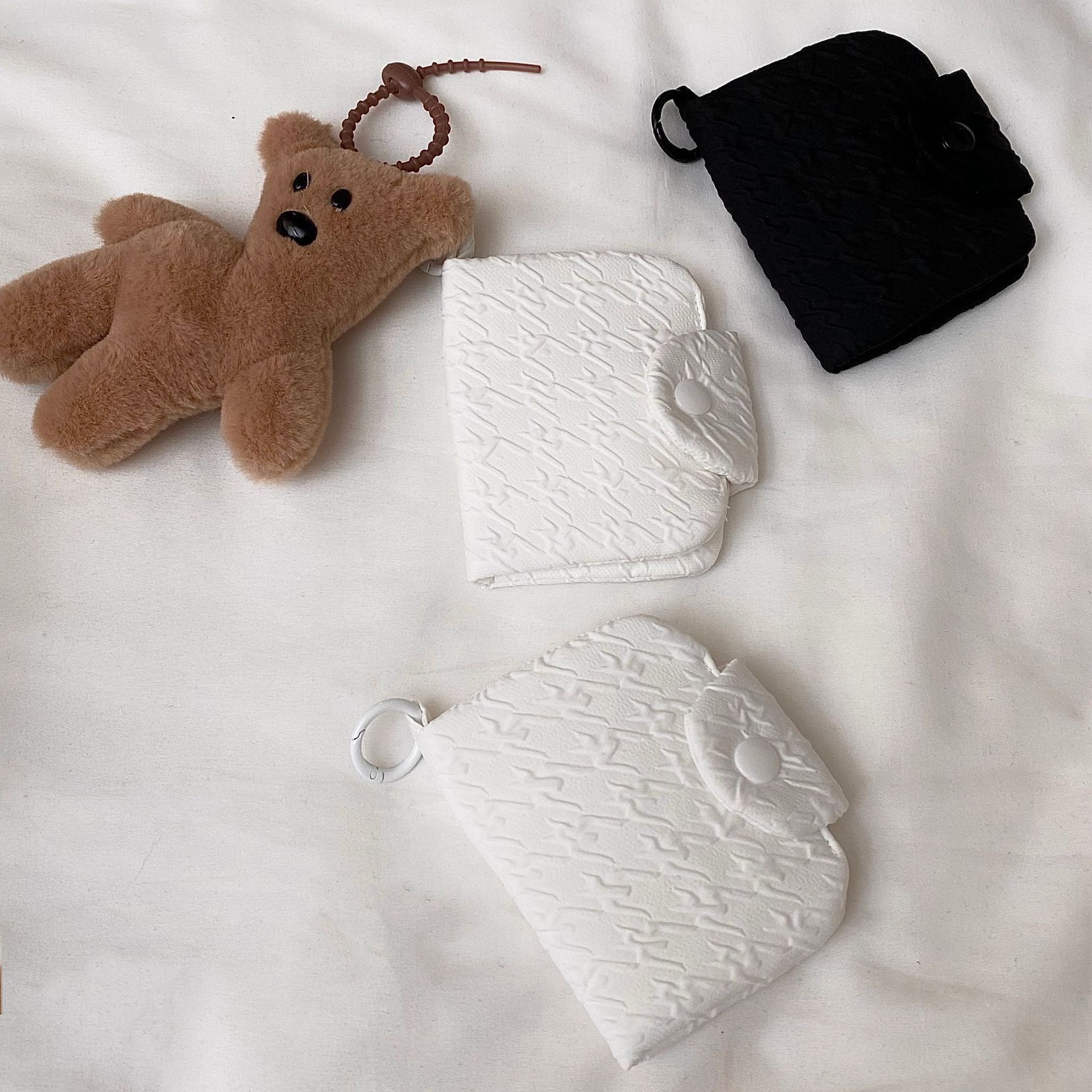 Retro nicho bolsas de auriculares mini pliegue bolsas de cambio para mujeres lindas tela almacenar monedas tarjeta de identificación bolsas de tarjetas multicapa