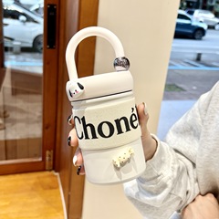 創意簡約保溫杯可愛便攜提手高顏值室內家用水杯不鏽鋼大容量水杯