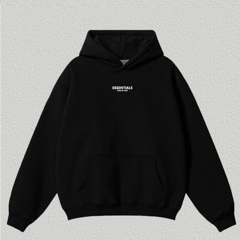 New embroidered American-style trendy brand hoodie with small letters on the chest, fleece-lined, loose-fitting pullover for couples, winter black New embroidered American-style trendy brand hoodie with small letters on the chest, fleece-lined, loose-fitting pullover for couples, winter black