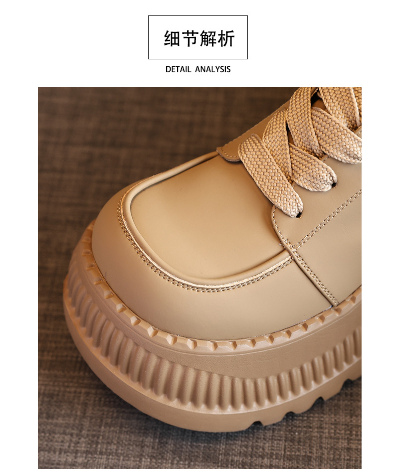 Giày sneaker nữ đế dày tăng chiều cao bên trong, đế bánh xốp mềm mại — Màu đen chi tiết 9