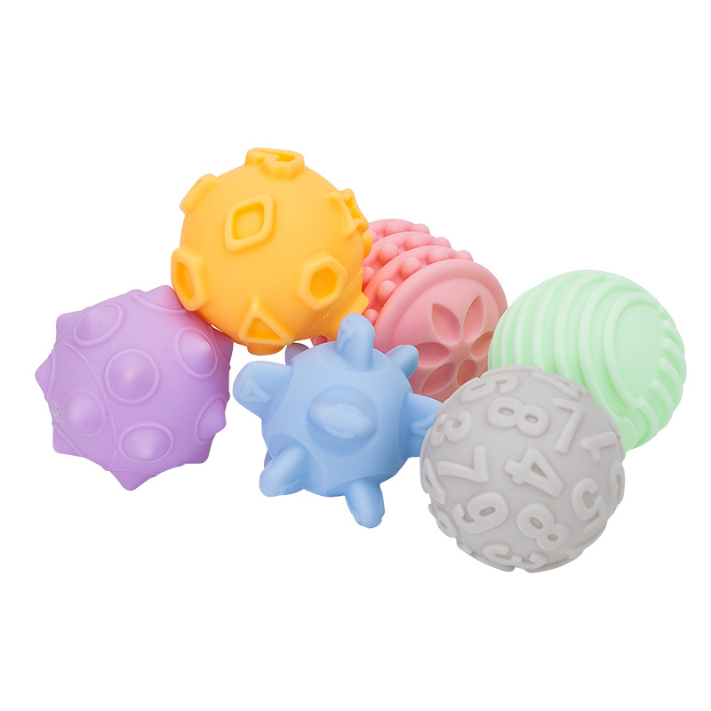 Goma suave para bebés, agarre de manos, toque, juego de arena, entrenamiento de percepción, agarre, juguete, masaje de pelota, puede morder al bebé, cruzar la frontera