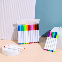 Colored whiteboard markers, water-based erasable student eco-friendly painting pens, refillable office fine-tip water-based markers
