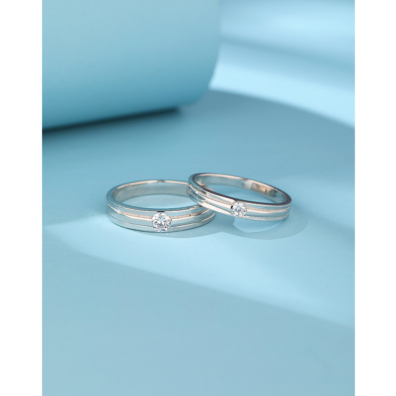 Anillo de Plata de Ley 925 par de diseño de nicho anillo simple par anillo de los hombres anillo de boda para novia