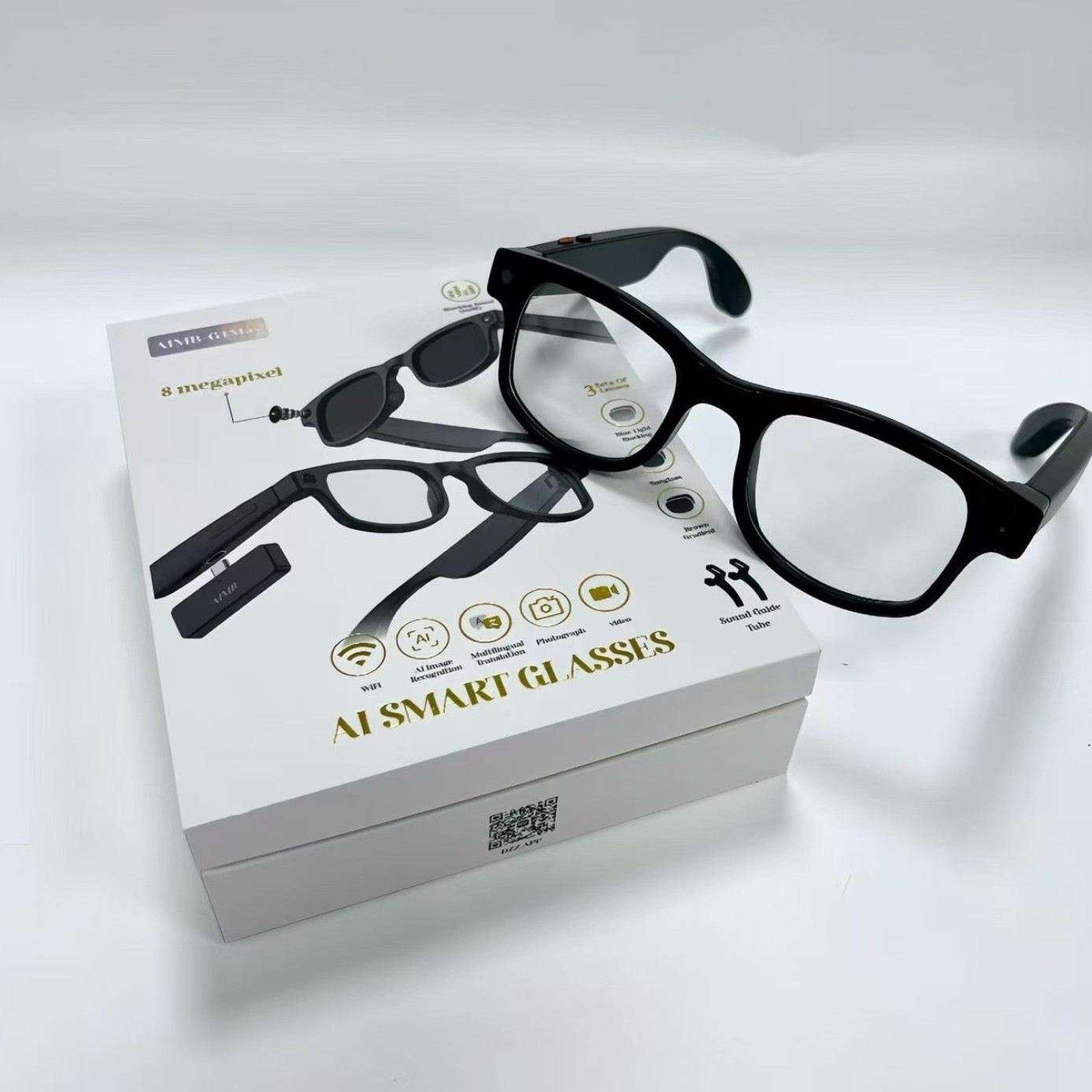AIMB neuer G1MAX Smart-Brille 8 Millionen Bildstabilisierung 1080 HD-Videoaufnahme KI-Bilderkennung Übersetzung Anrufe - 1