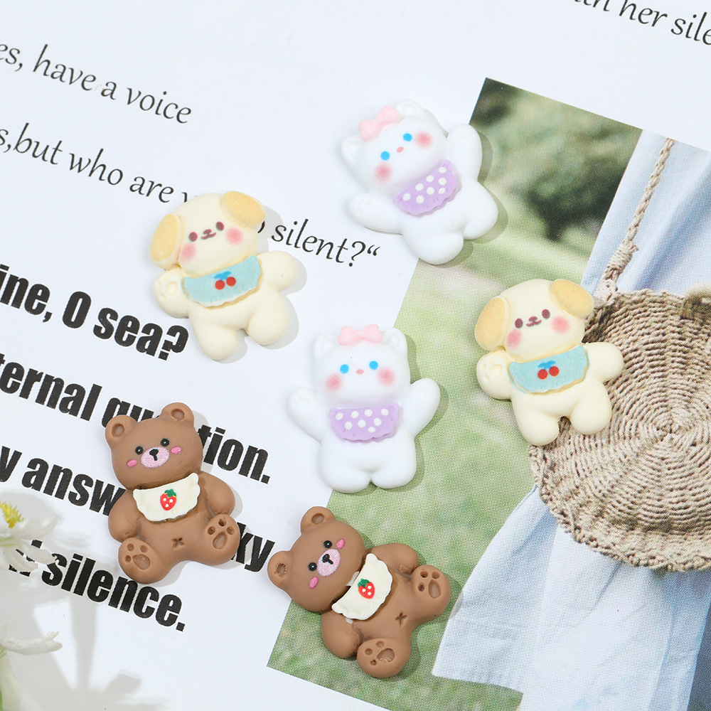 Dibujos Animados bellyband oso resina accesorios crema pegamento cachorro teléfono caso DIY horquilla accesorios de pelo material hecho a mano al por mayor