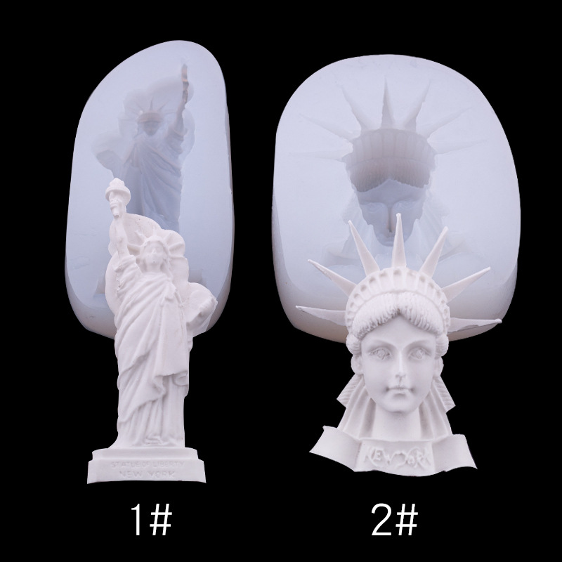 Estatua DE LA LIBERTAD silicona molde hecho a mano jabón aromaterapia epoxi decoración hacer pastel fondant chocolate