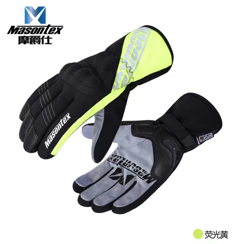 Masontex摩ジャズのオートバイの騎乗の手袋の男女の騎士の冬のベルベットのタッチパネルの防水の保温のm36