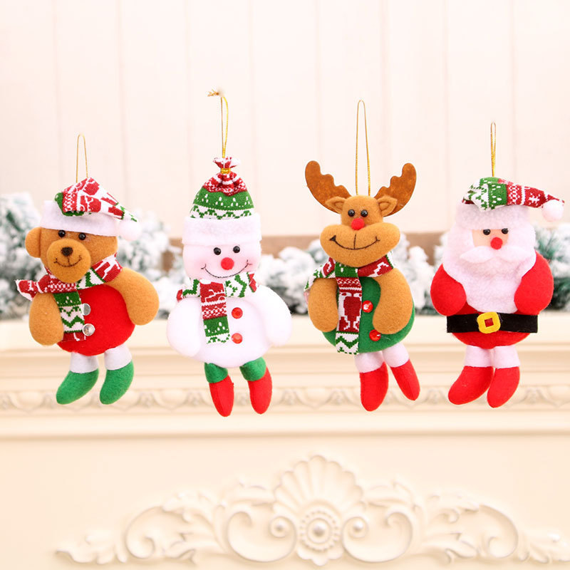 Decoraciones de Navidad anciano muñeco de nieve ciervo regalos de Navidad pequeño colgante muñeca de peluche colgante de árbol de Navidad suministros