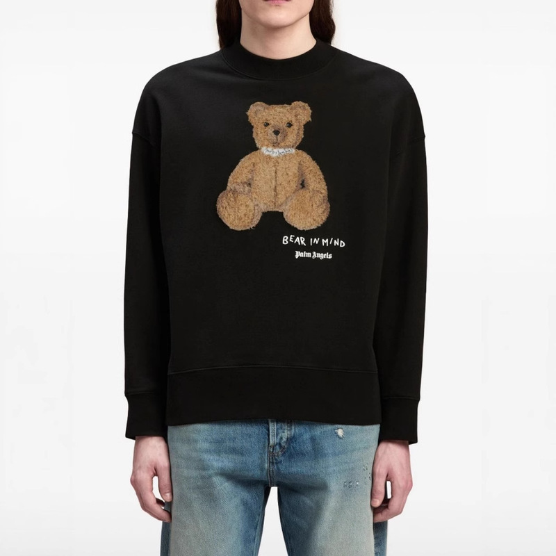 26 New Summer Style Round Neck Simple and Stylish Teddy Print Men's Sweatshirt Fashionable Classic Comfortable Versatile Long-Sleeved Top
