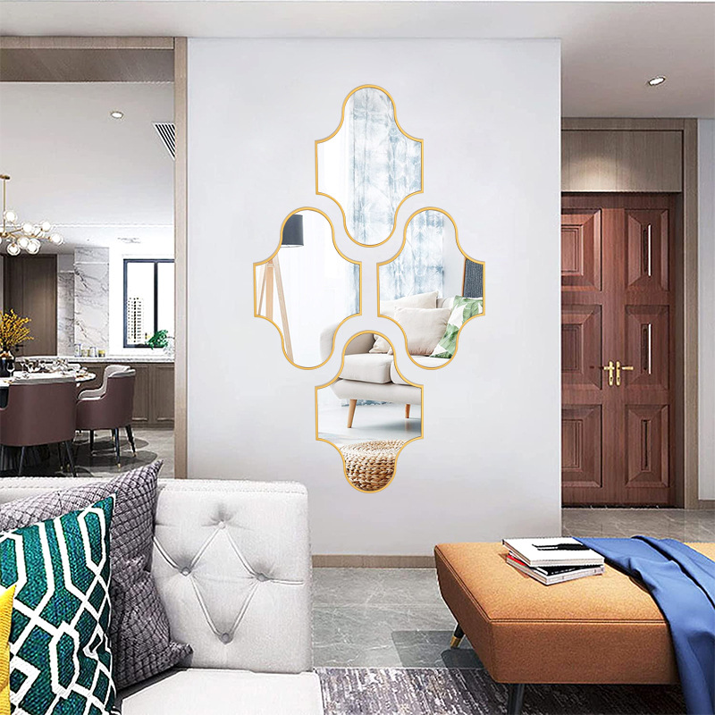 Wholesale Manufacturer's Custom Shaped High-Definition Mirror with Free Combination for KTV Decoration DIY Set of Four